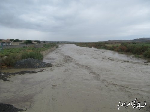 بارش شدید باران در نوار مرزی شهرستان مراوه تپه
