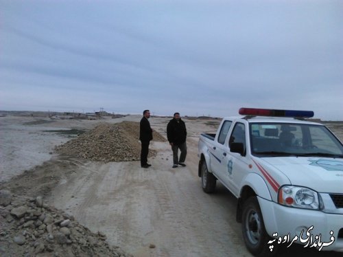 بازدید فرماندار مراوه تپه از جاده در حال احداث روستای مرزی چایلی 