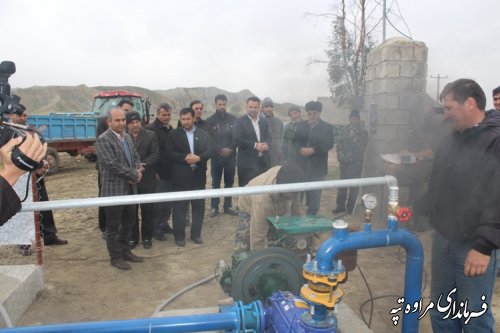 افتتاح پروژه آبیاری تحت فشار اراضی کشاورزی در روستای فرخسر شهرستان مراوه تپه
