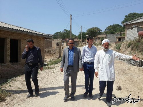 بازدید فرماندار مراوه تپه از پروژهای در حال اجرای بنیاد مسکن در روستای کسن