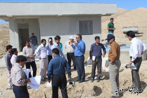 بازدید فرماندار کارشناسان مناطق محروم ریاست جمهوری از پروژه آبرسانی روستای آق تقه جدید