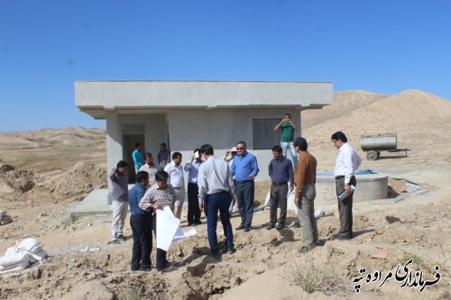 بازدید فرماندار کارشناسان مناطق محروم ریاست جمهوری از پروژه آبرسانی روستای آق تقه جدید