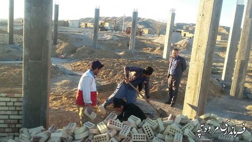 بازدید فرماندار شهرستان مراوه تپه از روند ساخت مسجد مختومقلی فراغی 