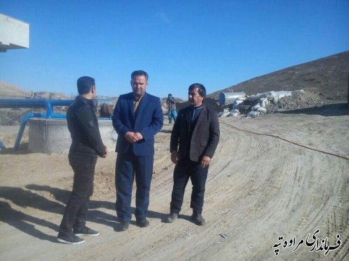 بازدید فرماندار از پروژه آبرسانی روستای آق تقه جدید 