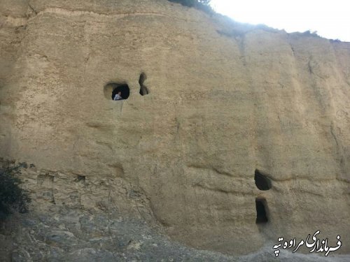 بازدید فرماندار شهرستان مراوه تپه از غار تاریخی غیزلر قالا(غیزار قلعه)