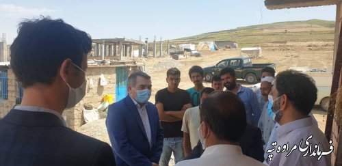 بازدید فرماندار مراوه تپه از پیشرفت فیزیکی پروژه واحد های مسکونی روستای آق امام 