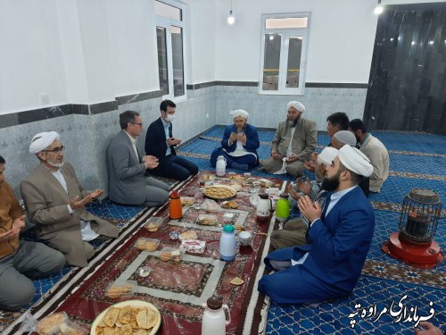 افتتاح مسجد بین راهی تازه قلا بخش (خانگه)گلیداغ شهرستان مراوه تپه