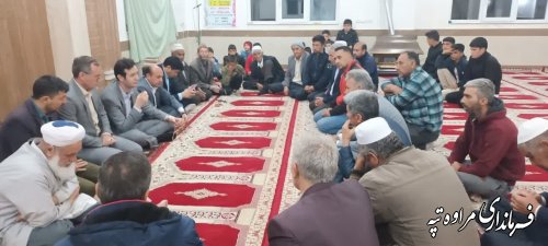 برنامه ۳۰ روز۶۰ مسجد با حضور فرماندار در نماز مغرب روستای پلی سفلی