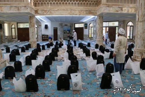 توزیع ۴۰۰ بسته لوازم التحریر بین دانش آموزان شهرستان مراوه‌تپه 