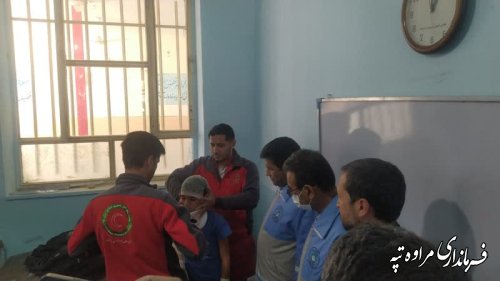 مانور سراسری زلزله و ایمنی مدارس بصورت متمرکز در مدرسه شهید چمران شهر مراوه تپه برگزار شد