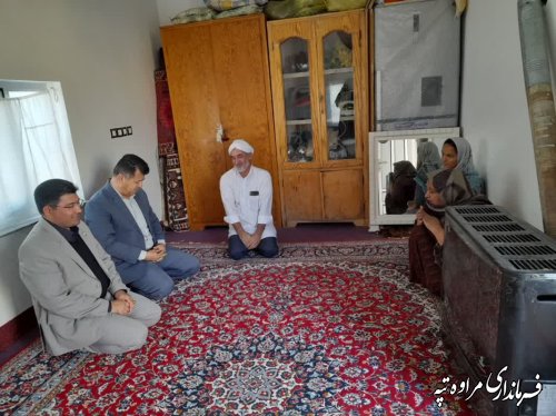 دیدار فرماندار شهرستان مراوه‌تپه با خانواده دارای سه معلول