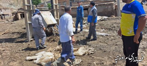 بازدید فرماندار از معابر تخریب شده روستای مرزی بسطام دره 