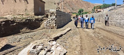 بازدید فرماندار از معابر تخریب شده روستای مرزی بسطام دره 