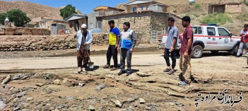 بازدید و دیدار فرماندار با خسارت دیدگان سیل در روستای مرزی دادلی غزنین 