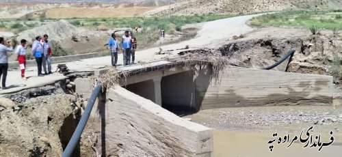 بازدید فرماندار شهرستان مراوه‌تپه از پل ارتباطی روستای مسیر قازانقایه به آق قلعه 