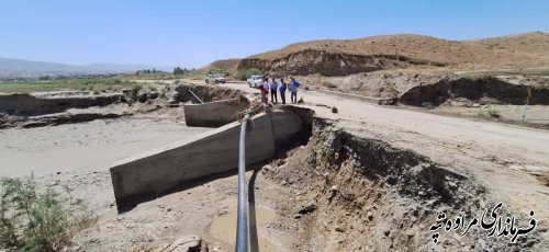 بازدید فرماندار شهرستان مراوه‌تپه از پل ارتباطی روستای مسیر قازانقایه به آق قلعه 